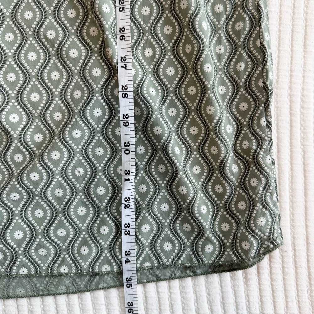 Made in Italy Sage Green Floral Print Cottagecore Mini Dress - Picture 4 of 5